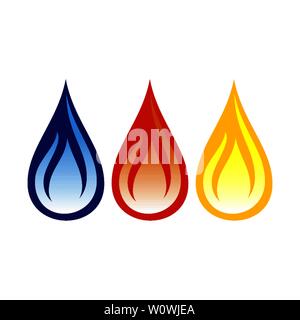 Olio di fiamma del gas vettore astratto simbolo Logo grafico del modello di progettazione Illustrazione Vettoriale