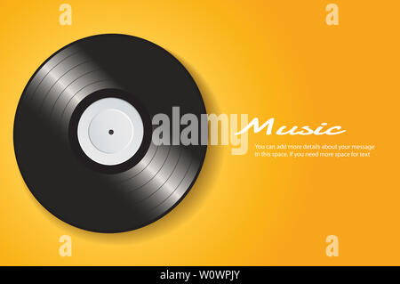 Dischi in Vinile con coperchio giallo mockup sfondo Foto Stock