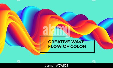 Colorata flussi ondulata di un fluido di linee e forme di liquido con un buon tocco di colore Illustrazione Vettoriale