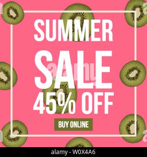 Estate vendita modello di pagina di intestazione, Promo modello di progettazione per la tua promozione stagionale. Illustrazione Vettoriale