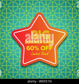 Grande Estate vendita modello di pagina di intestazione, Promo distintivo per la vostra campagna di sconti promozione in varie occasioni di vendita di stagione Illustrazione Vettoriale