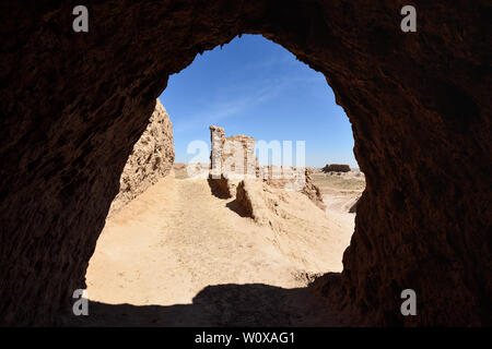 Uzbekistan,le rovine più grandi castelli di antica Khorezm - Ayaz - Kala Foto Stock