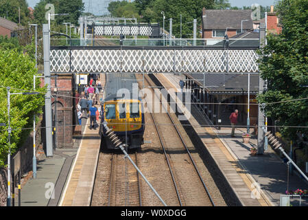 Rainhill stazione. Dove il Rainhill esperimenti sono stati eseguiti in ottobre 1829 Foto Stock