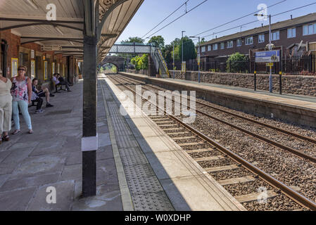 Rainhill stazione. Dove il Rainhill esperimenti sono stati eseguiti in ottobre 1829 Foto Stock