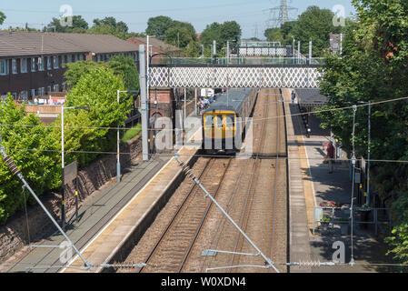 Rainhill stazione. Dove il Rainhill esperimenti sono stati eseguiti in ottobre 1829 Foto Stock