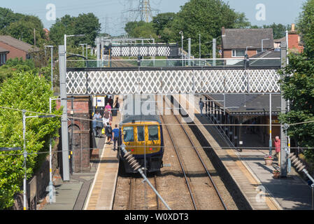 Rainhill stazione. Dove il Rainhill esperimenti sono stati eseguiti in ottobre 1829 Foto Stock