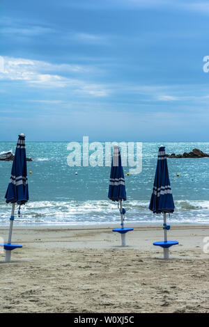 San Terenzo spiaggia, Liguria, Italia Foto Stock