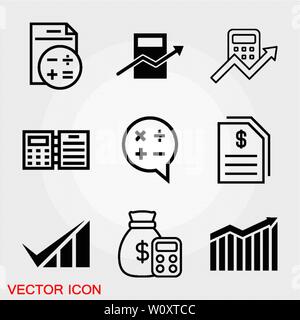 Budget, contabilità icona vettore. Commerciali e finanziari di Symbol Illustrazione Vettoriale