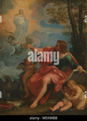 San Giovanni Evangelista a Patmos. Il Maratti, Carlo Foto Stock