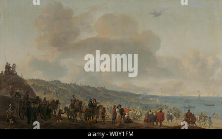 La partenza di Carlo II d'Inghilterra da Scheveningen, 2 giugno 1660. Lingelbach, Johannes Foto Stock