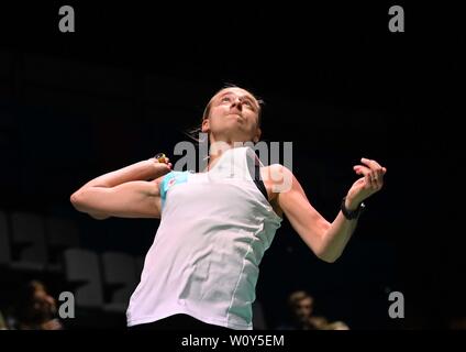 Minsk, Bielorussia. Il 28 giugno, 2019. Selena Piek (NED) a prendere parte al torneo di Badminton al secondo European games. Credito Bowden Garry/SIP Agenzia fotografica/Alamy live news. Foto Stock