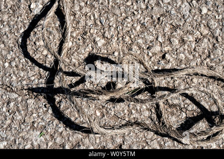 Lo spago su asfalto Foto Stock