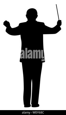 Musica silhouette del conduttore Illustrazione Vettoriale