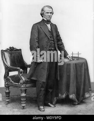 Andrew Johnson (1808-75), il diciassettesimo Presidente degli Stati Uniti, piena lunghezza Ritratto permanente, fotografia, Mathew B. Brady, Brady-Handy raccolta, Washington DC, USA, 1865 Foto Stock