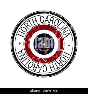 Grande Stato del North Carolina postale timbro di gomma, oggetto vettore su sfondo bianco Illustrazione Vettoriale