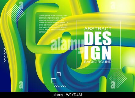 Abstract moderno design 3d forma di flusso. Onda liquido sfondi per poster, presentazione e banner Web Illustrazione Vettoriale