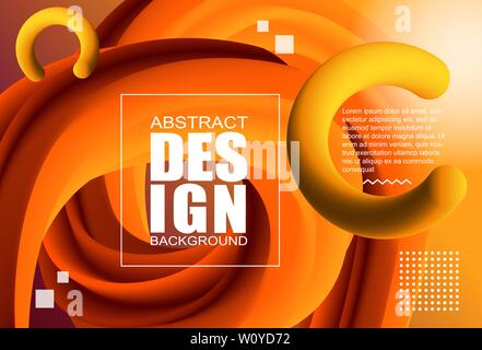 Abstract moderno design 3d forma di flusso. Onda liquido sfondi per poster, presentazione e banner Web Illustrazione Vettoriale