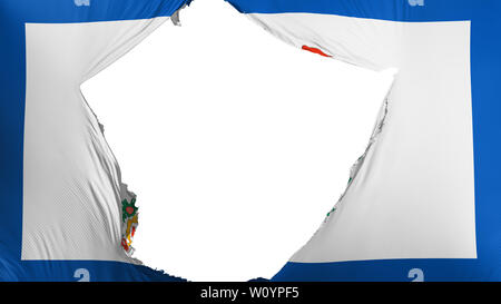 Incrinato West Virginia State flag, sfondo bianco, rendering 3D Foto Stock