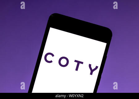 Il Brasile. Il 1 giugno, 2019. In questa foto illustrazione il Coty logo è visto visualizzata su uno smartphone. Credito: Rafael Henrique SOPA/images/ZUMA filo/Alamy Live News Foto Stock