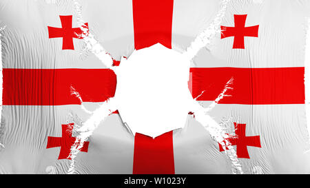 La Georgia bandiera con un foro Foto Stock