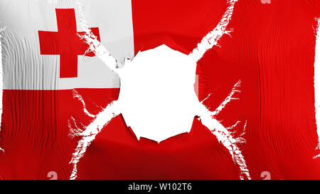 Tonga bandiera con un foro Foto Stock