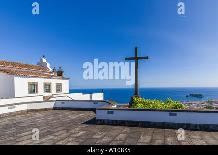 Nostra Signora della Pace Cappella su Vila Franca do Campo, isola Sao Miguel, arcipelago delle Azzorre, Portogallo Foto Stock