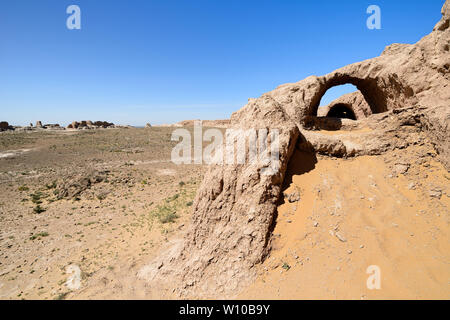 Uzbekistan il più grande le rovine dei castelli di antica Khorezm - Ayaz - Kala Foto Stock