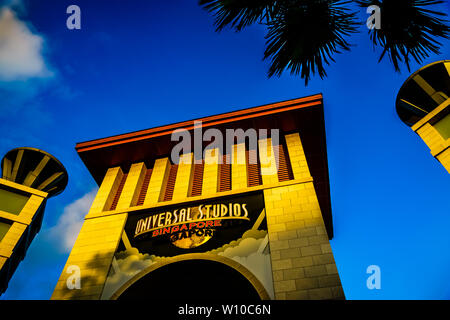 Singapore - Giu 10, 2019: Universal Studios di Singapore è un parco a tema situato all'interno di Resorts World Sentosa sull'Isola di Sentosa, Singapore. Foto Stock