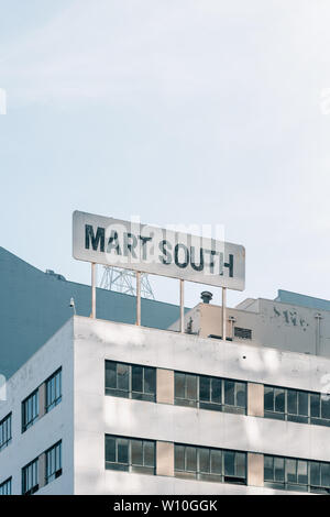 Mart Sud segno, nel quartiere alla moda di Los Angeles in California Foto Stock