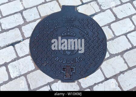 Chiusino con stemma della città di Cracovia, Cracovia in Polonia Foto Stock