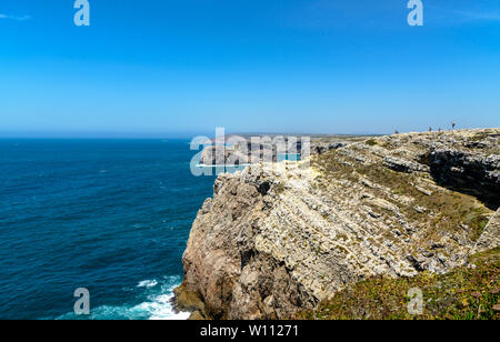 Vista dal Cabo de Sao Vicente. Sagres Algarve. Foto Stock