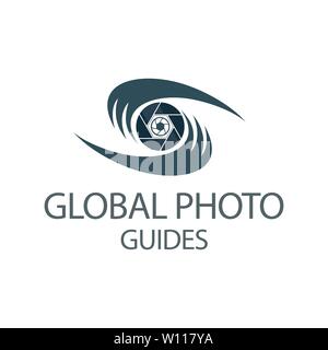 Spot Eye Eye Locator Logo Template Illustrazione Vettoriale