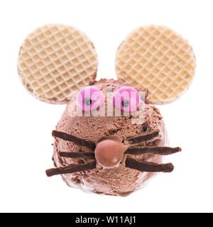 Un mouse fatti di gelato. Commestibile reale gelato - Senza ingredienti artificiali utilizzati Foto Stock