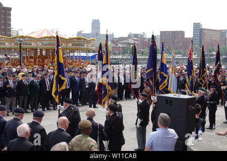 Liverpool, Regno Unito, 29 giugno 2019. I veterani e i membri delle forze armate britanniche commemorare il 2019 Forze Armate giorno. Credito: Ken Biggs/Alamy Live News. Foto Stock