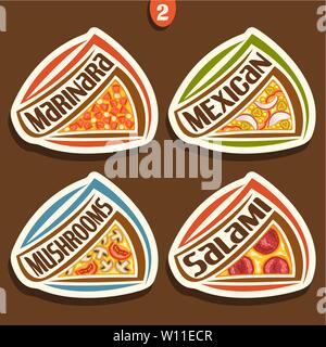 Segni di vettore per pizza Illustrazione Vettoriale