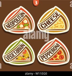 Segni di vettore per pizza Illustrazione Vettoriale