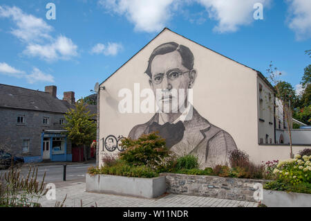 La Francis Ledwidge murale di Ciaran Dunlevy in Slane County Meath, Irlanda. Foto Stock