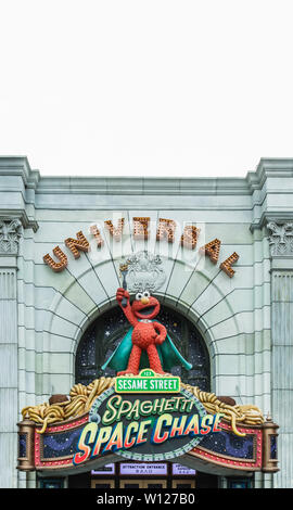 Singapore-09 SEP 2017:Singapore studio universal Sesame street facciata di gate Foto Stock