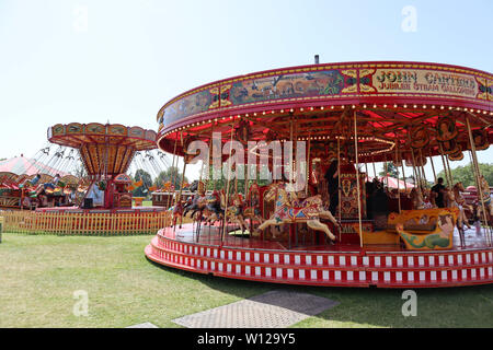 Carradori fiera del vapore, Peckham Rye Common, Londra, Regno Unito, 29 giugno 2019, Foto di Richard Goldschmidt Foto Stock