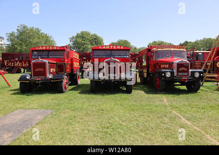 Scammell autocarro autocarro, carradori fiera del vapore, Peckham Rye Common, Londra, Regno Unito, 29 giugno 2019, Foto di Richard Goldschmidt Foto Stock