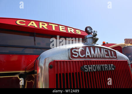 Scammell autocarro autocarro, carradori fiera del vapore, Peckham Rye Common, Londra, Regno Unito, 29 giugno 2019, Foto di Richard Goldschmidt Foto Stock