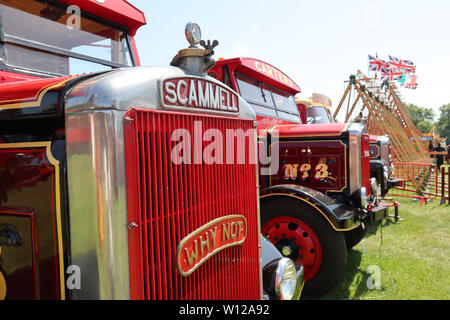 Scammell autocarro autocarro, carradori fiera del vapore, Peckham Rye Common, Londra, Regno Unito, 29 giugno 2019, Foto di Richard Goldschmidt Foto Stock