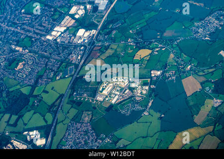 Vista aerea del carcere Featherstone e Brinsford giovani delinquenti Institute, Wolverhampton,Inghilterra Foto Stock