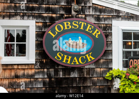 Segno di Lobster Shack in Perkins Cove, Ogunquit, Maine. Foto Stock