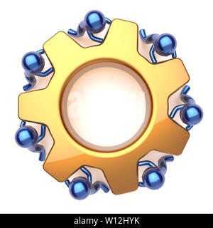 Il lavoro di squadra il lavoro di squadra business process lavoratori girando la ruota dentata insieme. Partenariato di cooperazione di Manpower comunità rendono la ruota dentata attivismo efficienza Foto Stock