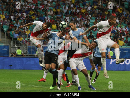 Salvador, Brasile. Il 29 giugno, 2019. Uruguay Perù, valida per i quarti di finale della Copa America 2019, Terrà questo Sabato (29) alla Fonte Nova Arena in Salvador, Bahia, Brasile. Credito: Tiago Caldas/FotoArena/Alamy Live News Foto Stock