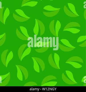 Verde sullo sfondo senza giunture. Loop pattern texture del fogliame. Illustrazione Vettoriale