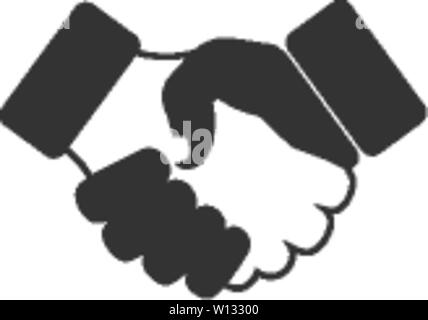 Icona di handshake in singolo colore grigio. La gente di affari accordo Illustrazione Vettoriale