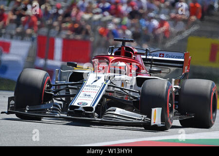 Zeltweg, Austria. Il 29 giugno, 2019. Kimi Raikkonen, RAEIKKOENEN (FIN, Alfa Romeo Ferrari), azione nella sua auto da corsa. Formula 1: GP di Austria, Red Bull Ring Zeltweg, Spielberg, stagione 2019, su 29.06.2019 | Utilizzo di credito in tutto il mondo: dpa picture alliance/Alamy Live News Foto Stock