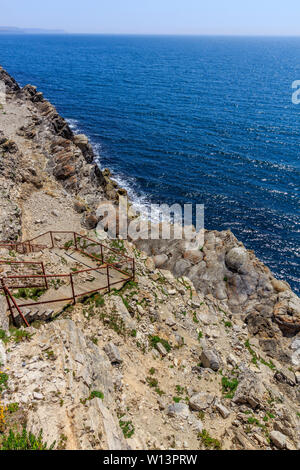 Foresta fossile caratteristica naturale nei pressi di lulworth cove, Dorset, England, Regno Unito Foto Stock